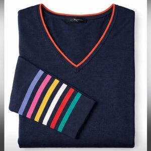 Multicolor Striped Sweater-blak,pink, and gray